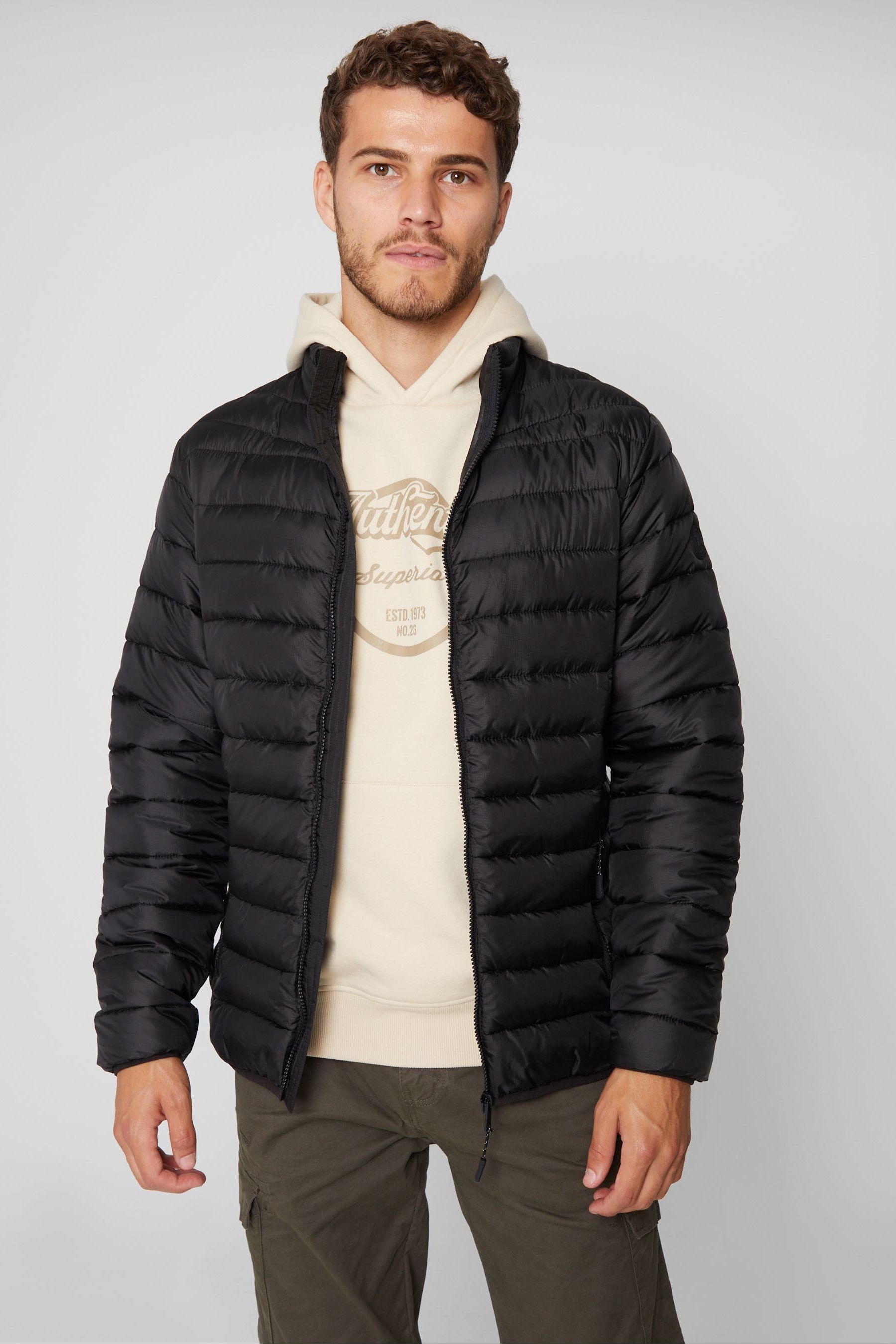 Crop funnel neck padded jacket shop