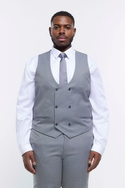 River Island Grey Big & Tall Twill Waistcoat - Image 1 of 7