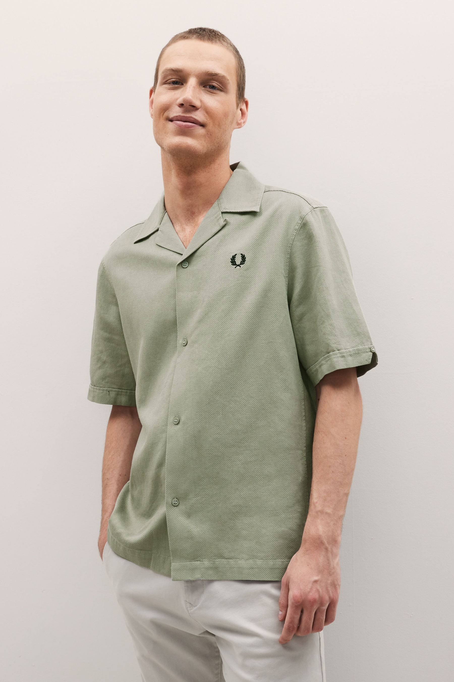 Buy Fred Perry Woven Pique Short Sleeve Shirt from Next Luxembourg