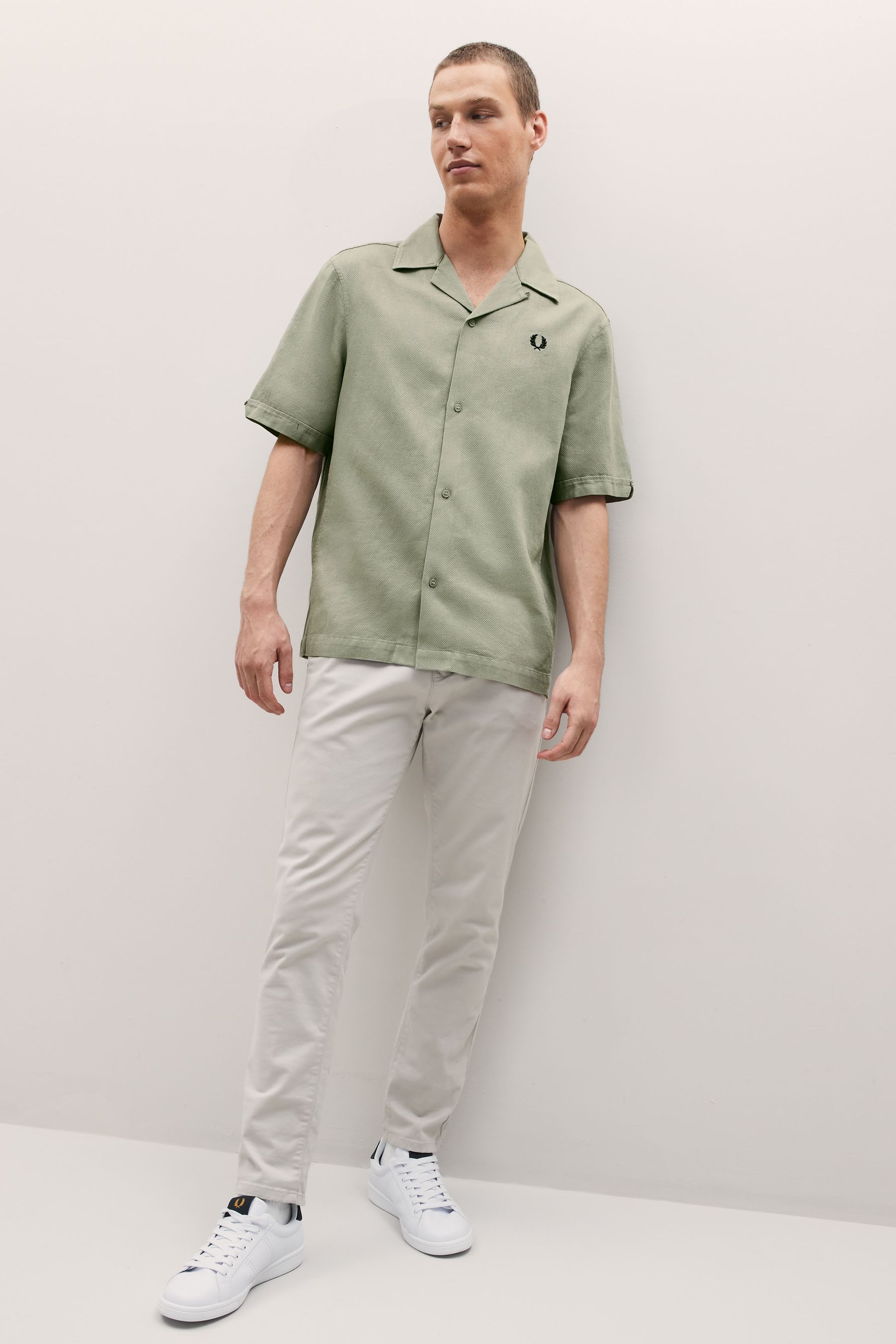 Buy Fred Perry Woven Pique Short Sleeve Shirt from Next Luxembourg