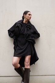 Religion Black Lightweight Waterfall Cotton Charisma Trench Coat - Image 2 of 9