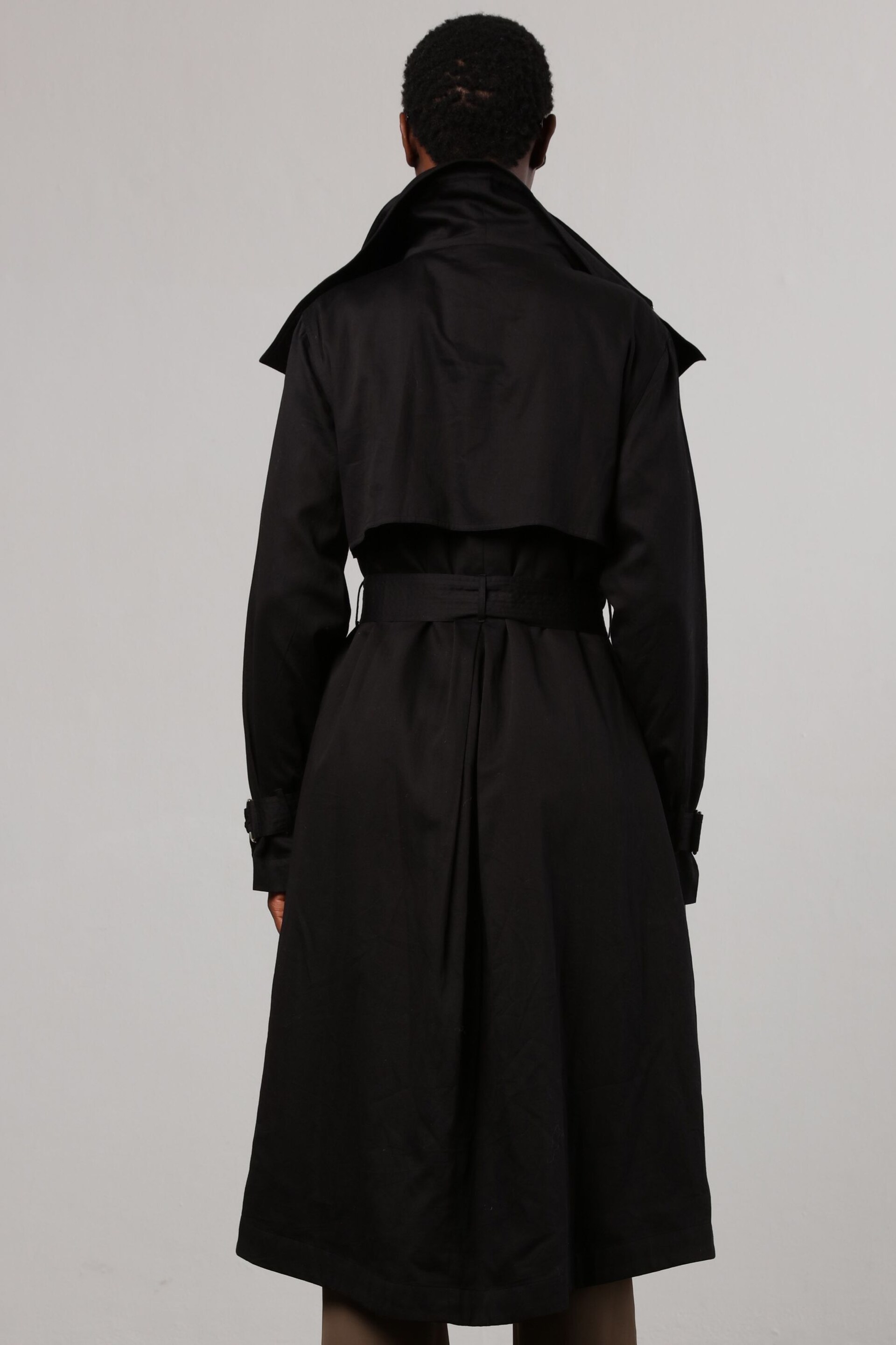Religion Black Lightweight Waterfall Cotton Charisma Trench Coat - Image 4 of 9