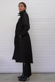 Religion Black Lightweight Waterfall Cotton Charisma Trench Coat - Image 5 of 9