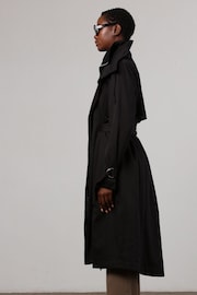 Religion Black Lightweight Waterfall Cotton Charisma Trench Coat - Image 7 of 9