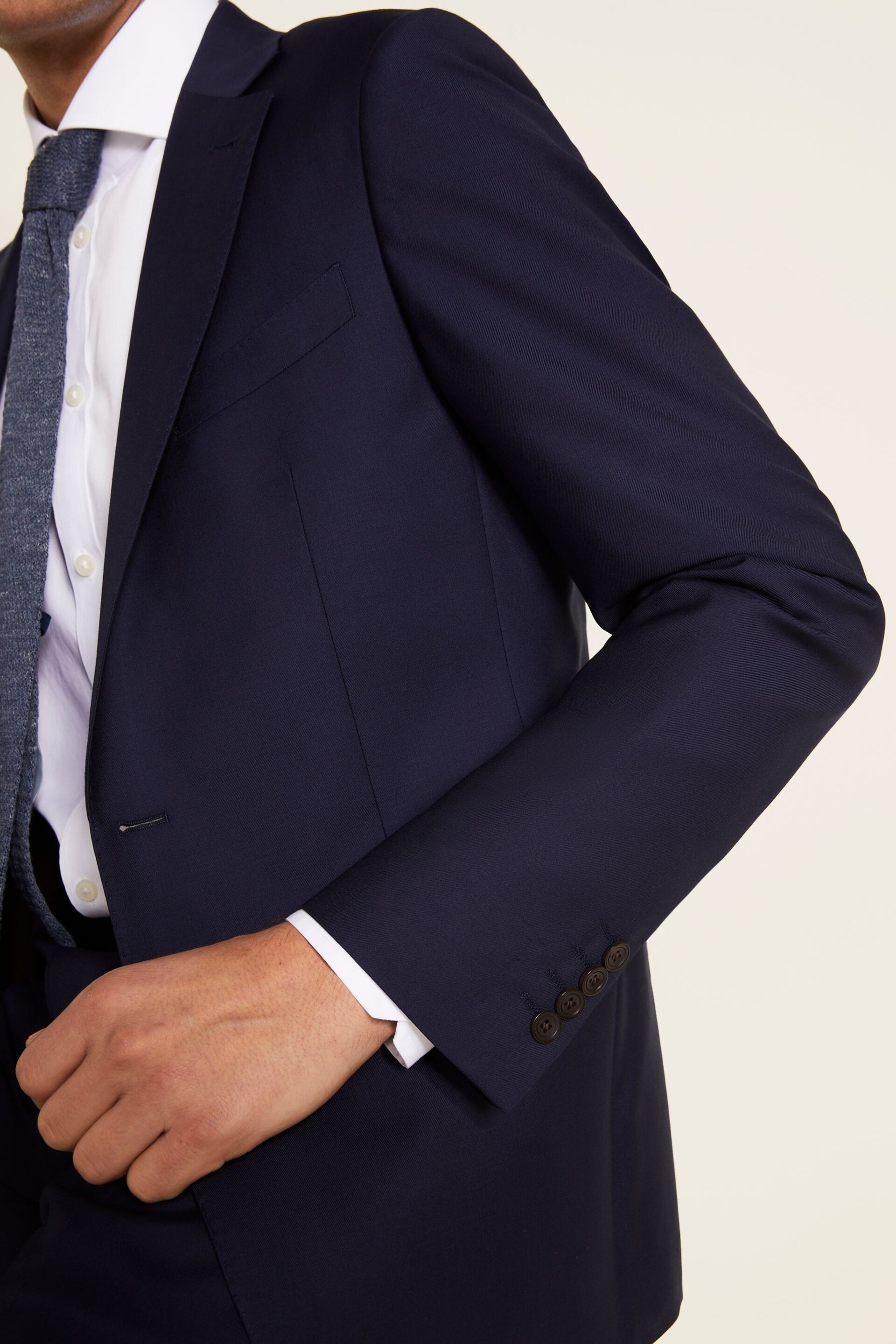 MOSS x Zenga Blue Tailored Fit Naples Jacket - Image 5 of 6