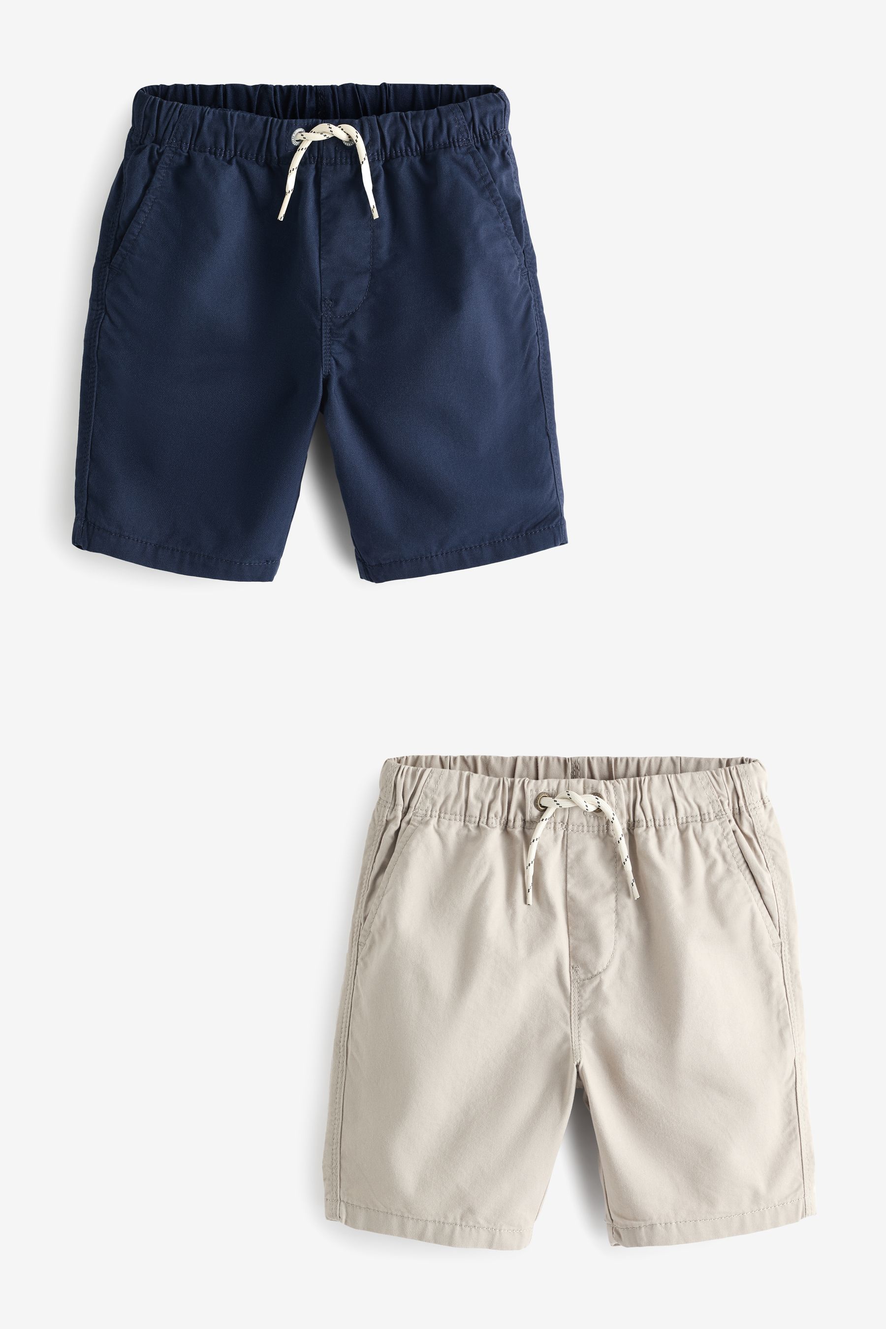 Buy Navy Blue Stone Cream Pull On 100 Cotton Shorts 2 Pack 3 16yrs from Next Oman