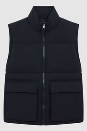 Reiss Navy Westbrook Funnel Neck Puffer Gilet - Image 2 of 7