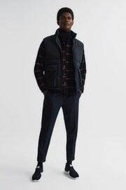 Reiss Navy Westbrook Funnel Neck Puffer Gilet - Image 3 of 7