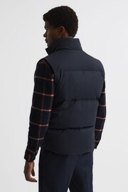 Reiss Navy Westbrook Funnel Neck Puffer Gilet - Image 5 of 7