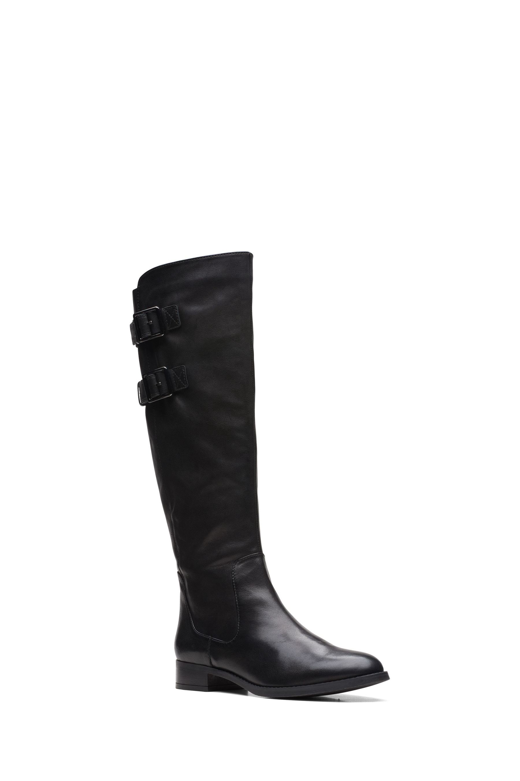 Clarks riding boots black store