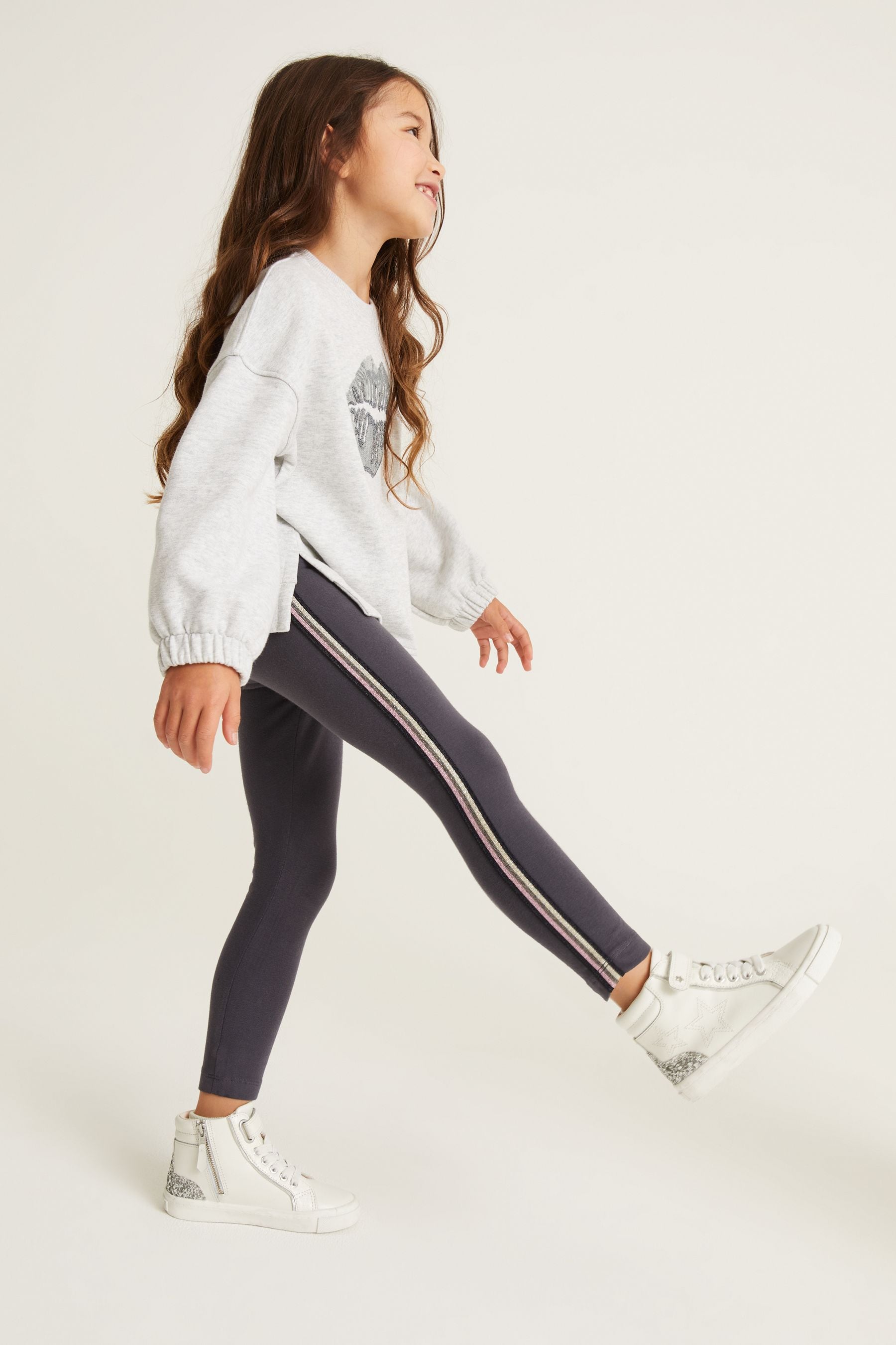 Buy Mint Velvet Dark Grey Side Stripe Leggings from Next Luxembourg