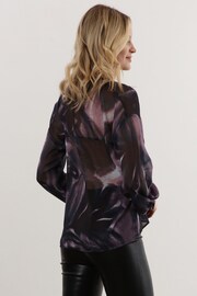 Religion Purple Sheer Ruffle Shirt In Beautiful Prints - Image 6 of 7