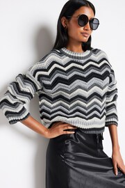 Black/White Chevron Stripe Jumper - Image 1 of 6