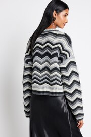 Black/White Chevron Stripe Jumper - Image 3 of 6