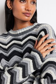 Black/White Chevron Stripe Jumper - Image 4 of 6