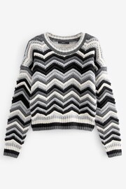 Black/White Chevron Stripe Jumper - Image 5 of 6