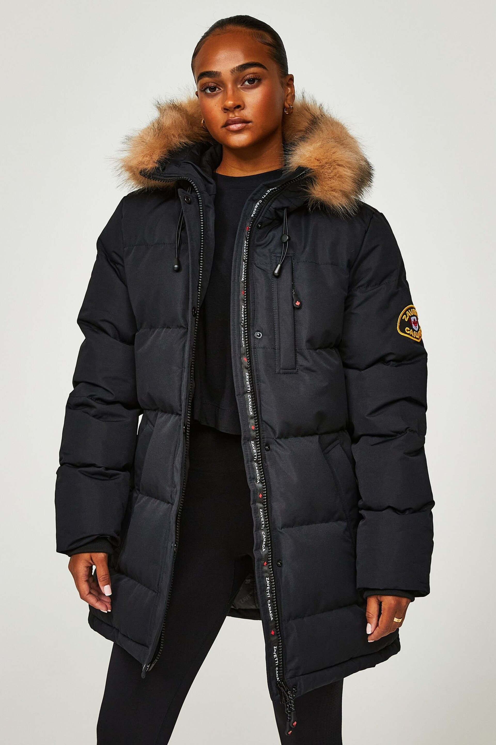 Zavetti Canada Womens Goshawa Puffer Jet Black Parka - Image 6 of 7