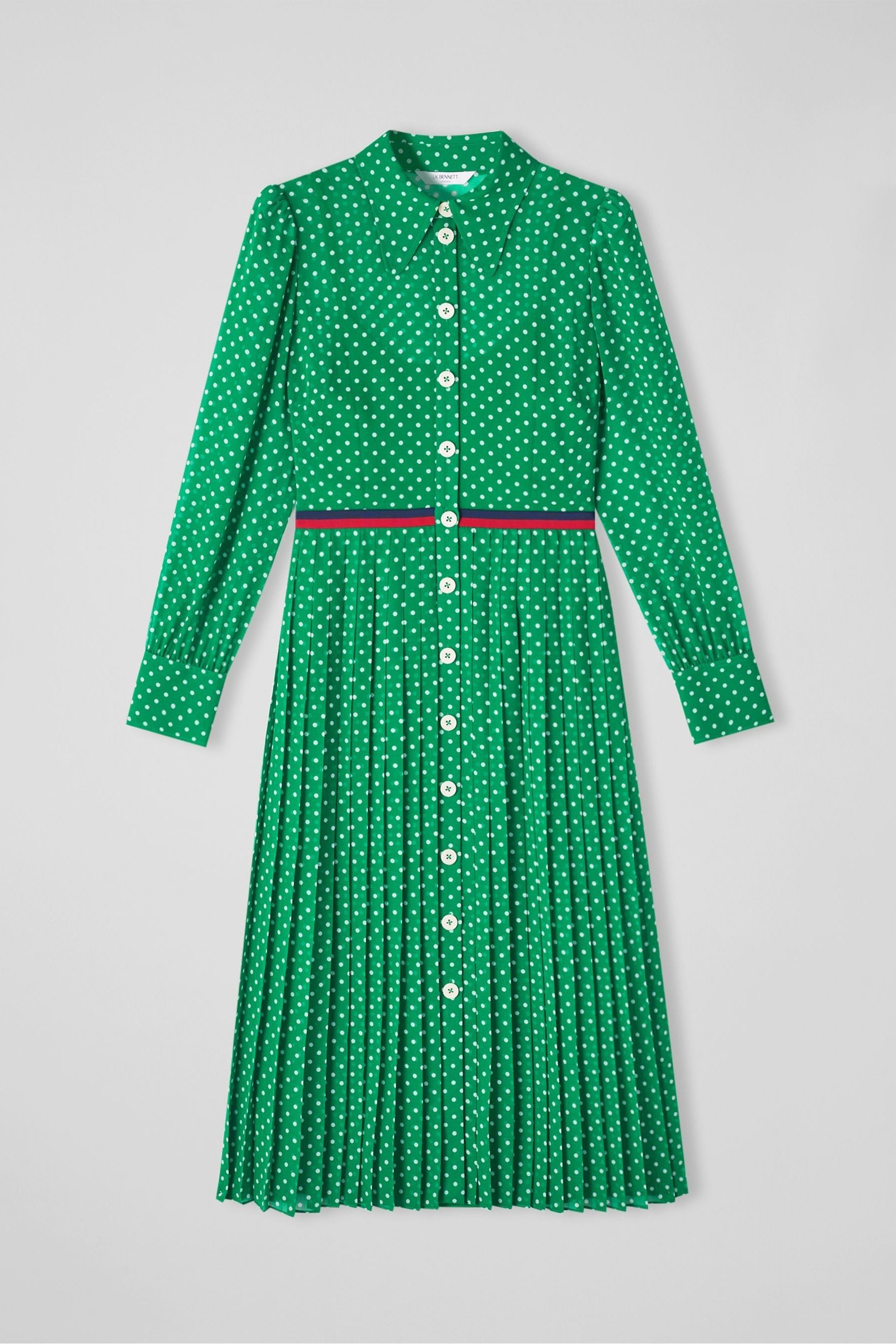 Lk bennett green polka dot dress 2025
