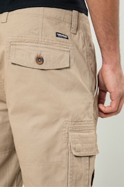Threadbare Stone Cotton Cargo Shorts - Image 4 of 4