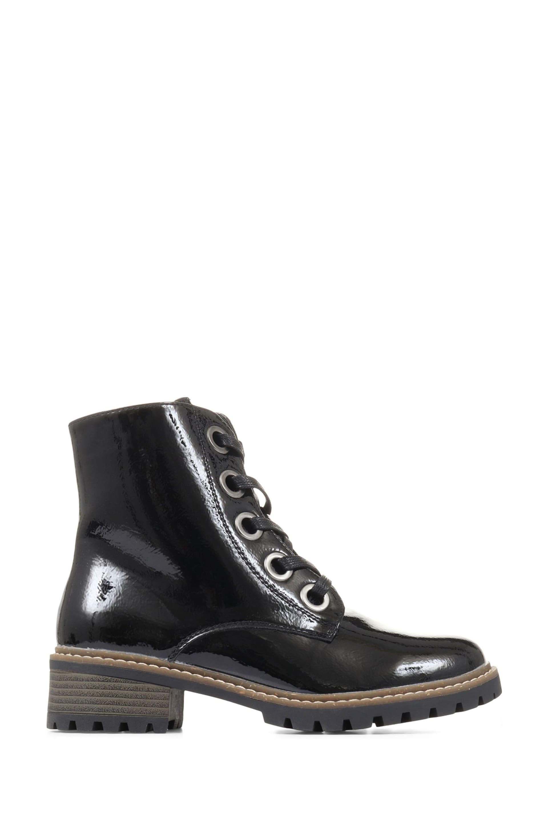 Pavers Metallic Lace Up Ankle Black Boots - Image 1 of 6