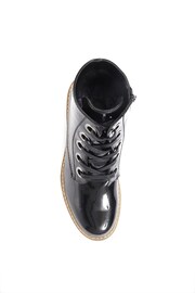 Pavers Metallic Lace Up Ankle Black Boots - Image 4 of 6