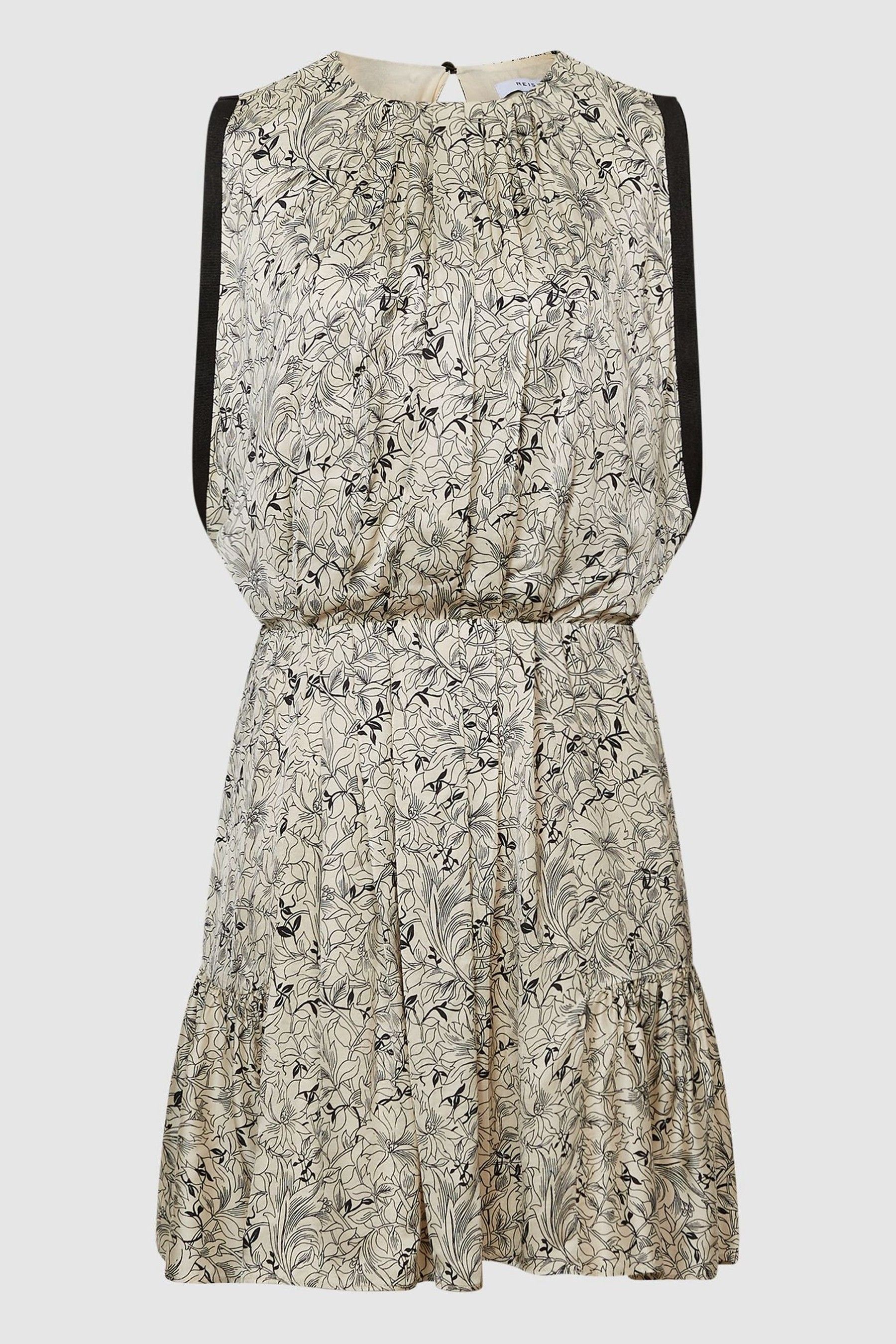 Buy Reiss Cream Charlotte Floral Flippy Dress from Next Luxembourg