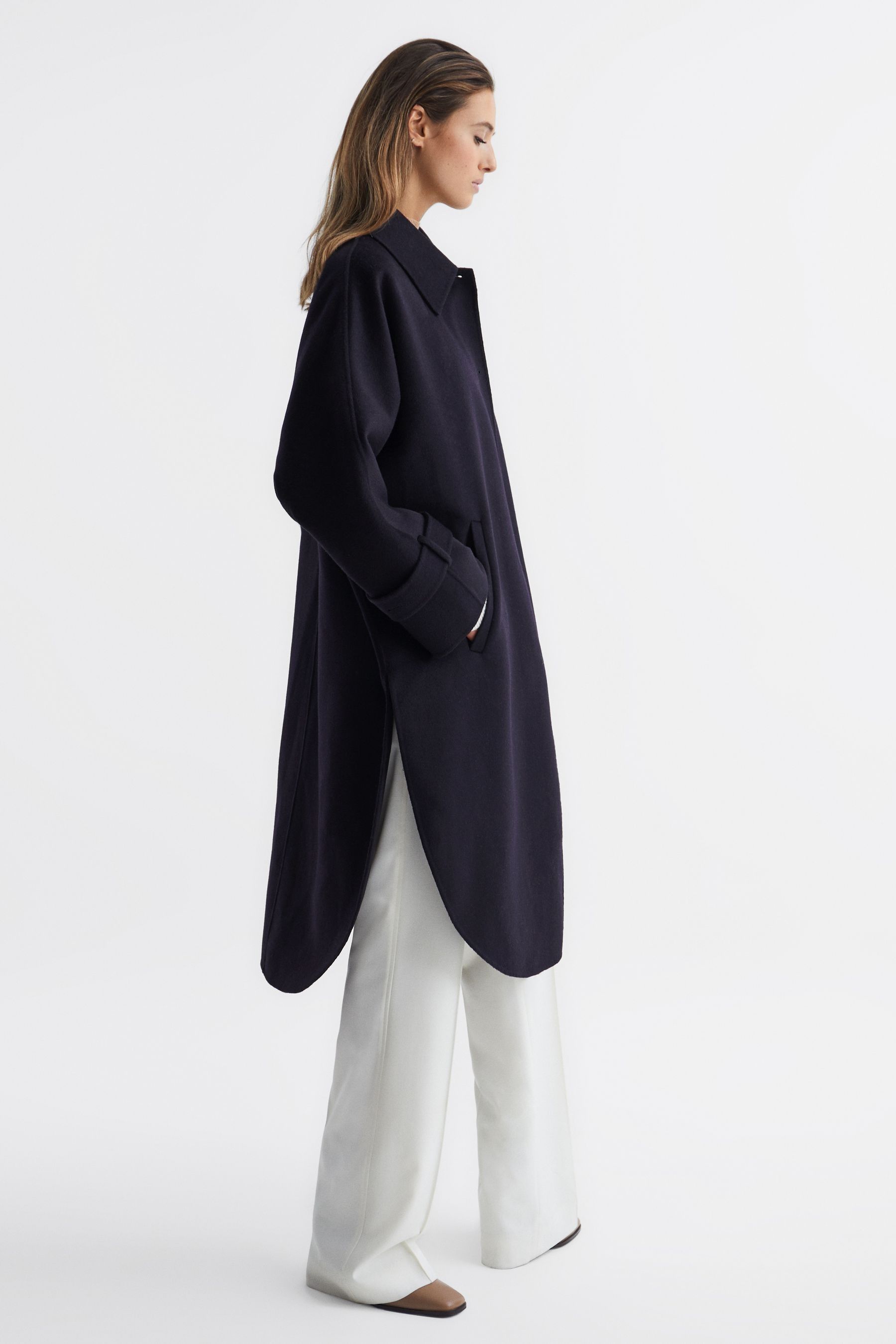 Navy cape coat shop