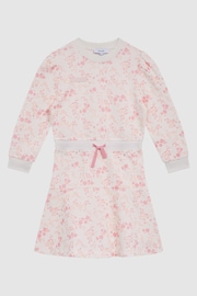 Reiss Pink Print Maeve Junior Relaxed Jersey Dress - Image 2 of 7