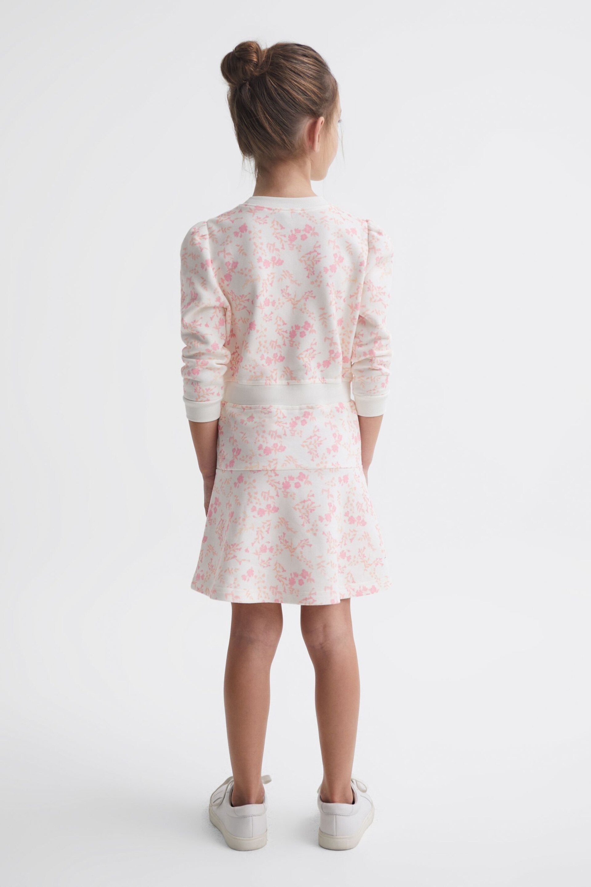 Reiss Pink Print Maeve Junior Relaxed Jersey Dress - Image 5 of 7