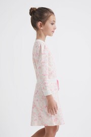 Reiss Pink Print Maeve Junior Relaxed Jersey Dress - Image 6 of 7