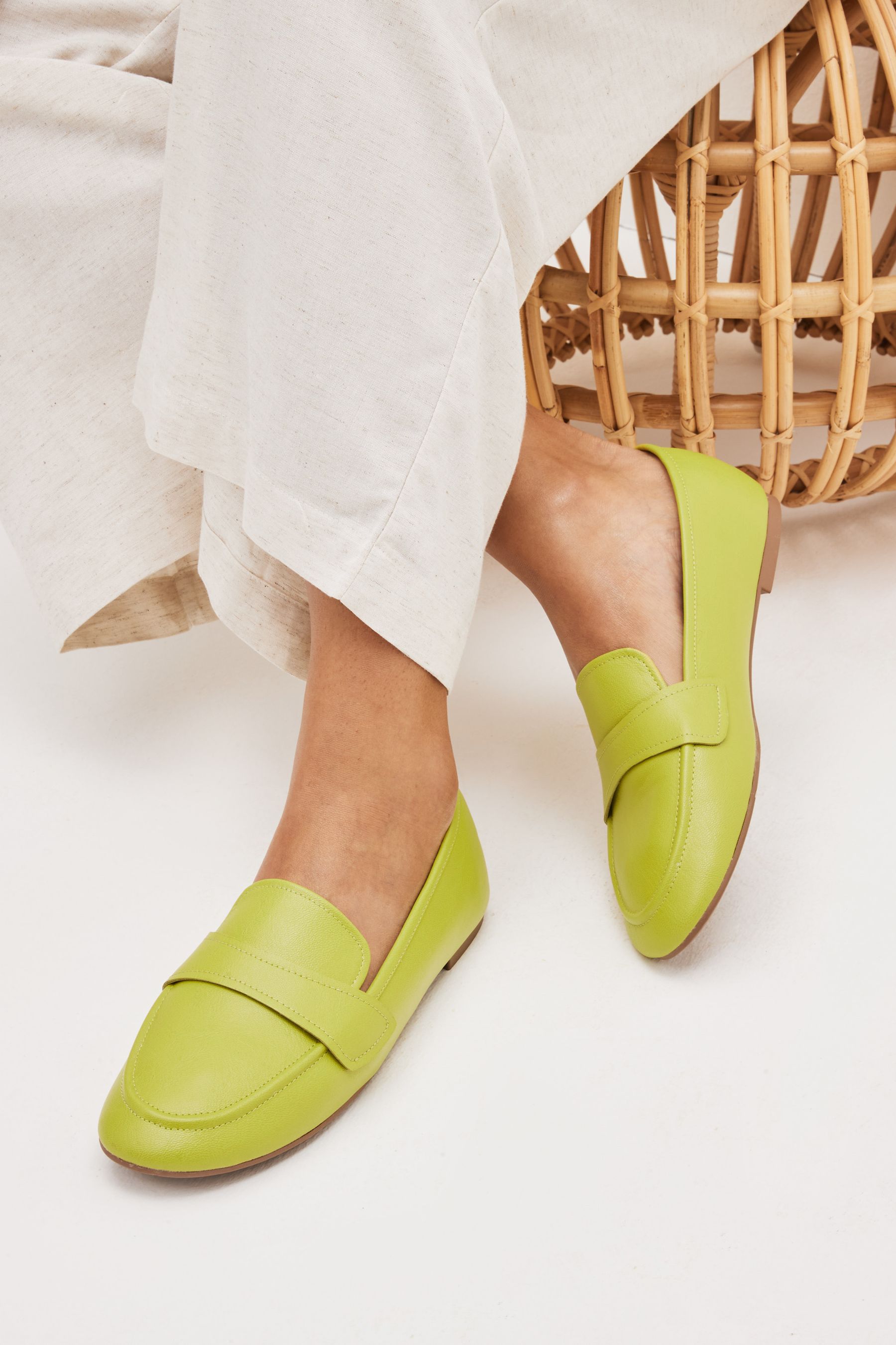 Buy Lime Green Regular Wide Fit Forever Comfort Slim Sole Loafers from Next Austria