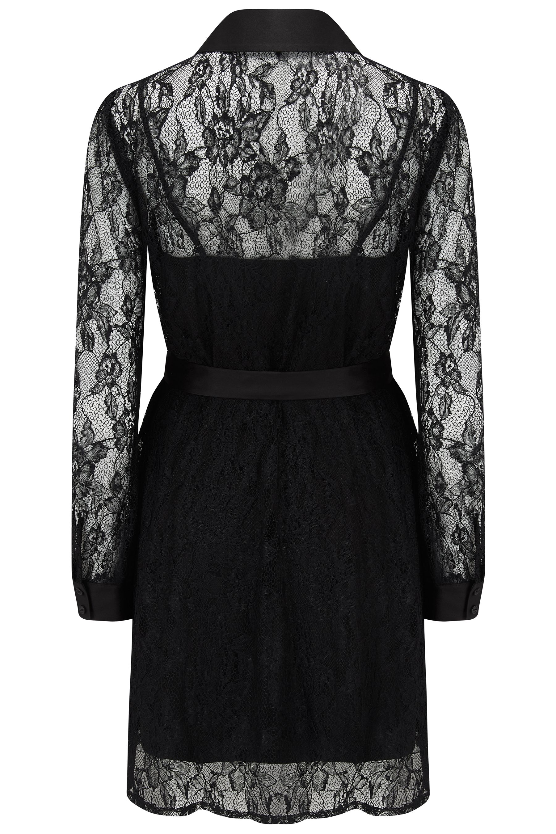 Buy Pour Moi Black Clara Long Sleeve Lace Shirt Dress from Next Pakistan