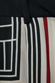 Reiss Navy Print Lilly Satin Striped Shorts - Image 6 of 6