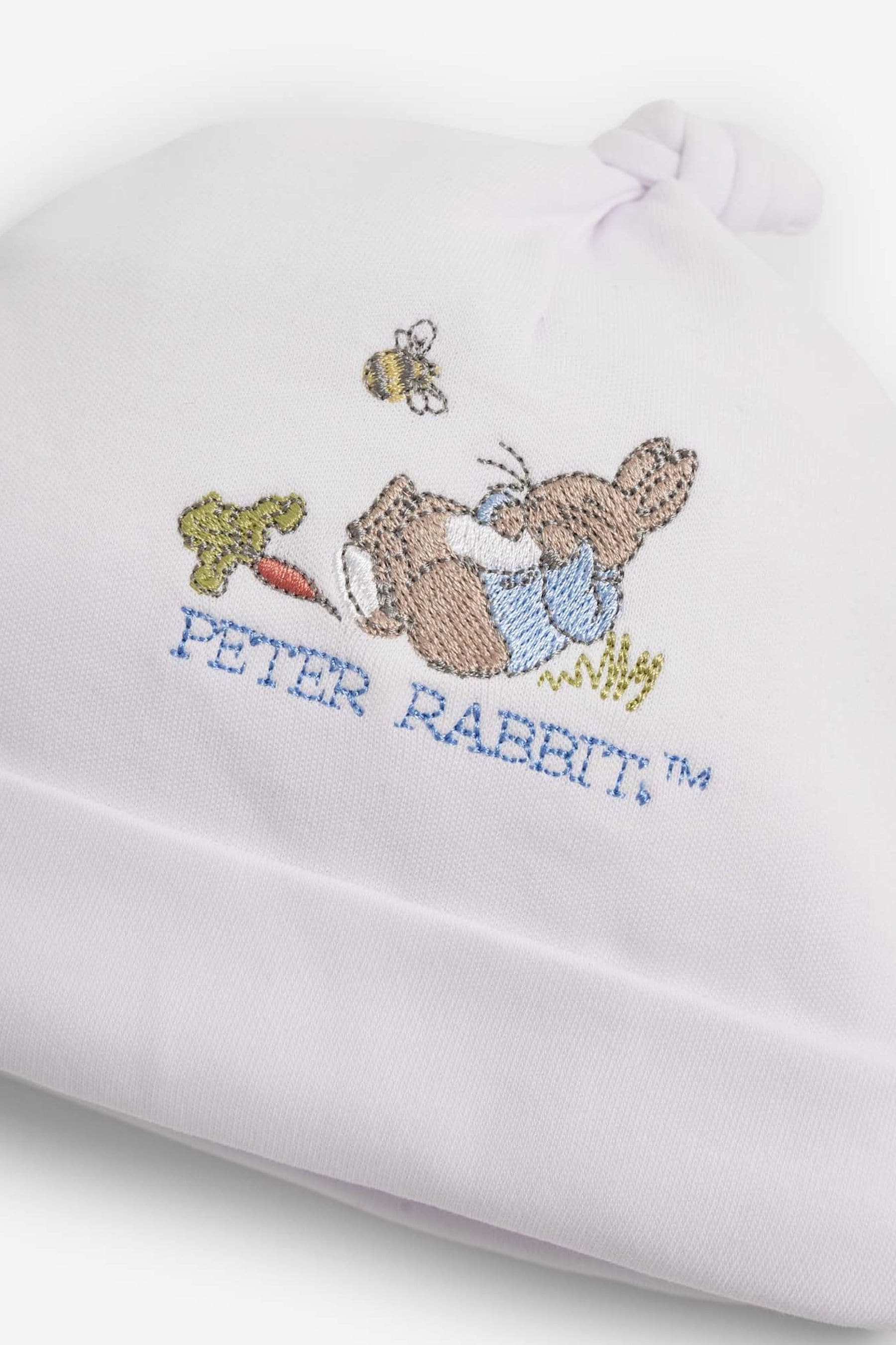 Buy JoJo Maman Bebe White Peter Rabbit Cotton Embroidered Baby Sleepsuit Hat Set from the Next UK online shop