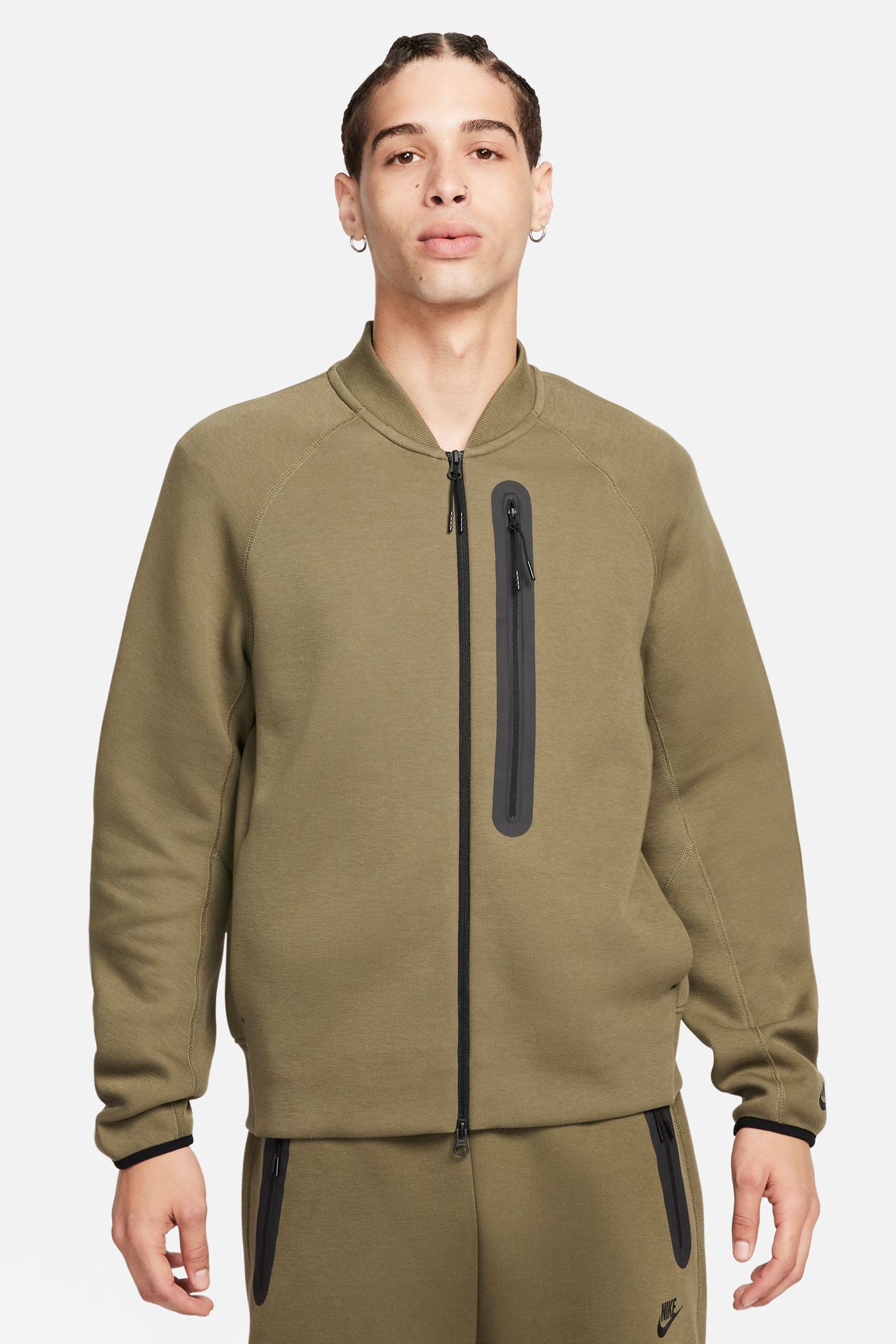 Buy Nike Olive Green Tech Fleece Bomber Jacket from Next Ireland