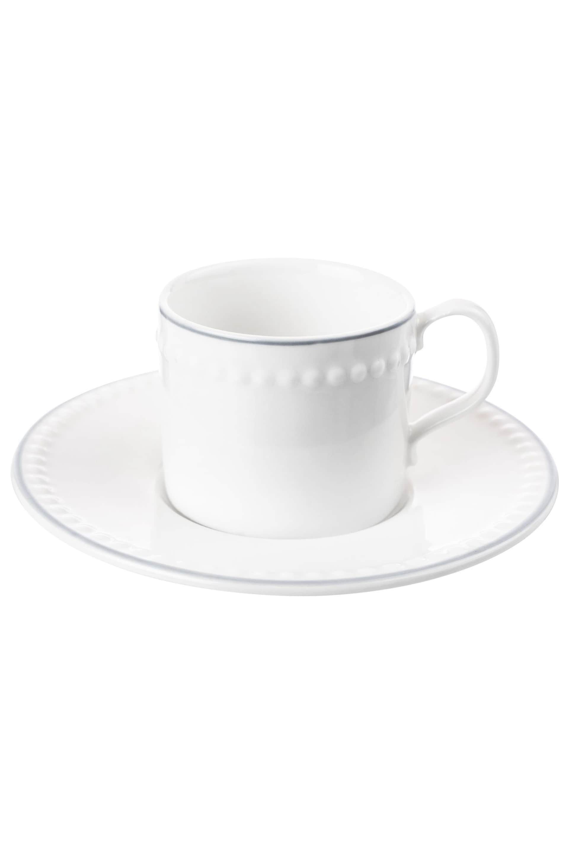 Mary Berry Set of 4 White Signature Espresso Cup & Saucers - Image 3 of 3