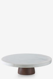 White Marble and Mango Wood Cake Stand - Image 4 of 4
