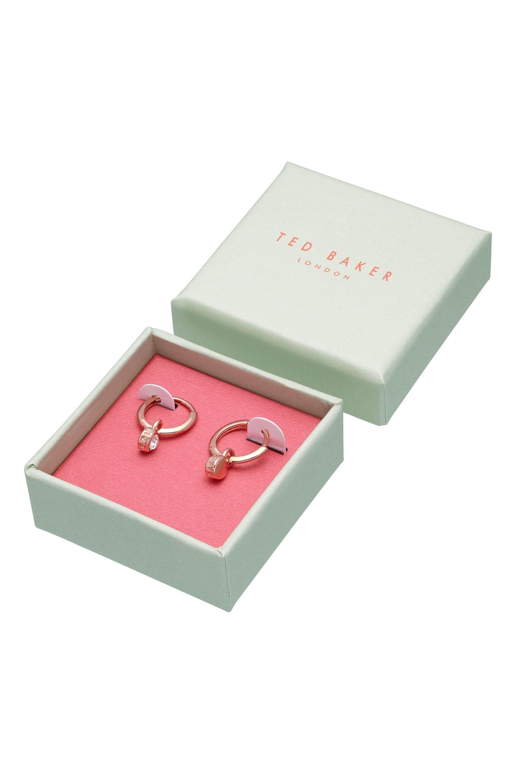 Buy Ted Baker Rose Gold Tone SINALAA Crystal Huggie Earrings from Next Luxembourg