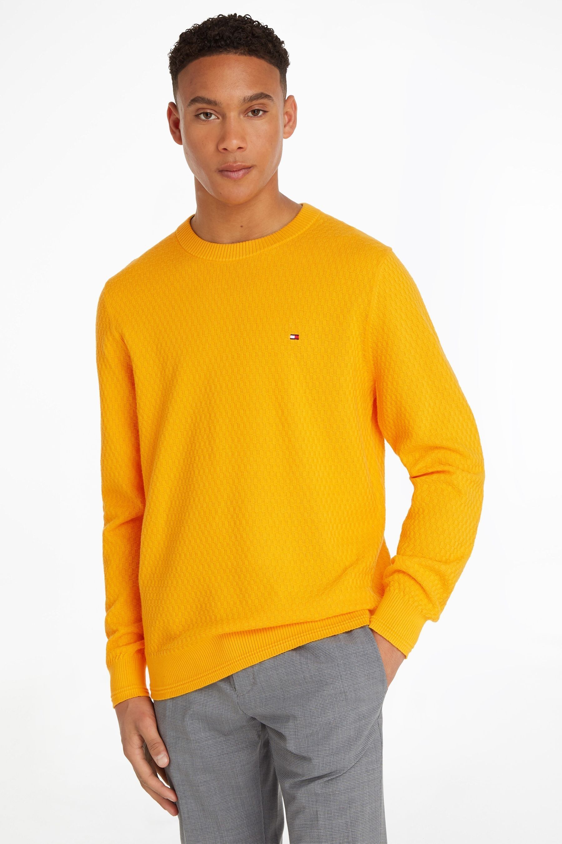 Tommy hilfiger yellow jumper new arrivals