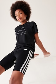 adidas Black Sportswear Train Essentials Aeroready 3-Stripes Training Biker Tights - Image 1 of 7