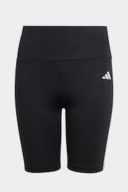 adidas Black Sportswear Train Essentials Aeroready 3-Stripes Training Biker Tights - Image 4 of 7