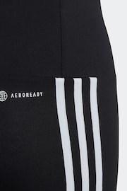 adidas Black Sportswear Train Essentials Aeroready 3-Stripes Training Biker Tights - Image 6 of 7