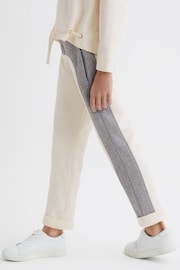 Reiss Pale Pink/Grey Marl Orla Senior Colourblock Joggers - Image 1 of 6