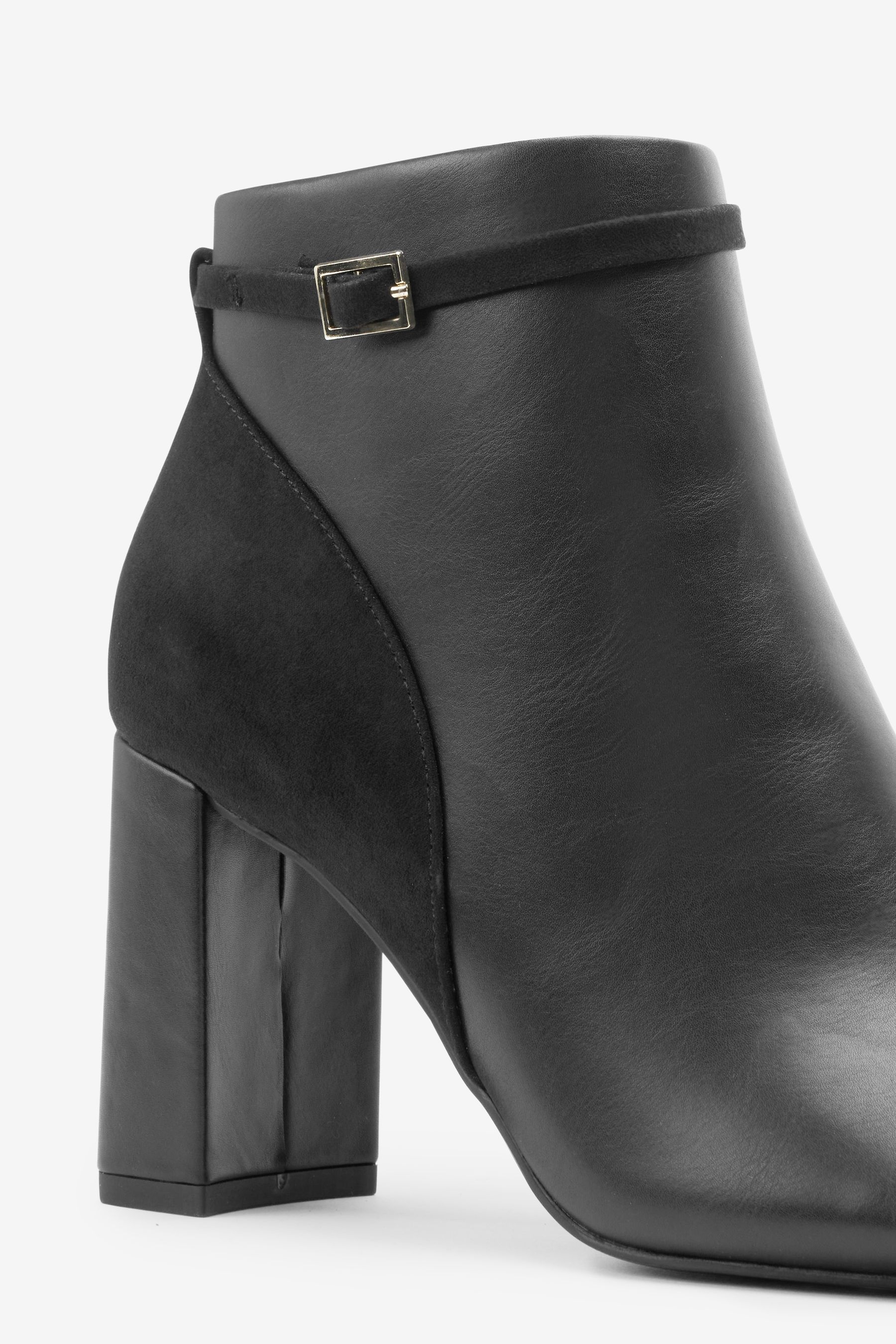 Peep toe shoe boots block heel hot sale