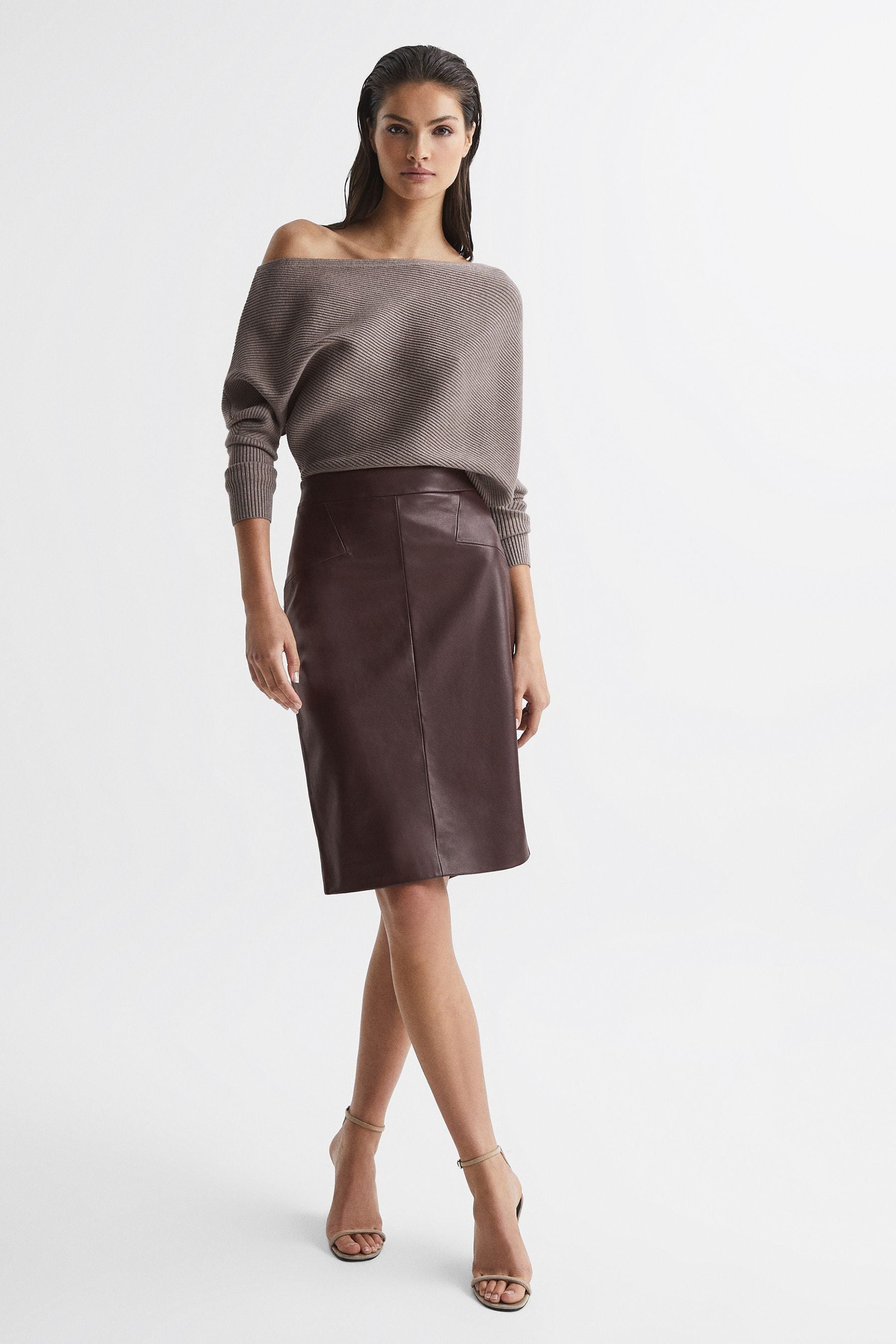 Buy Reiss Berry Reagan Leather Pencil Skirt from the Next UK online shop