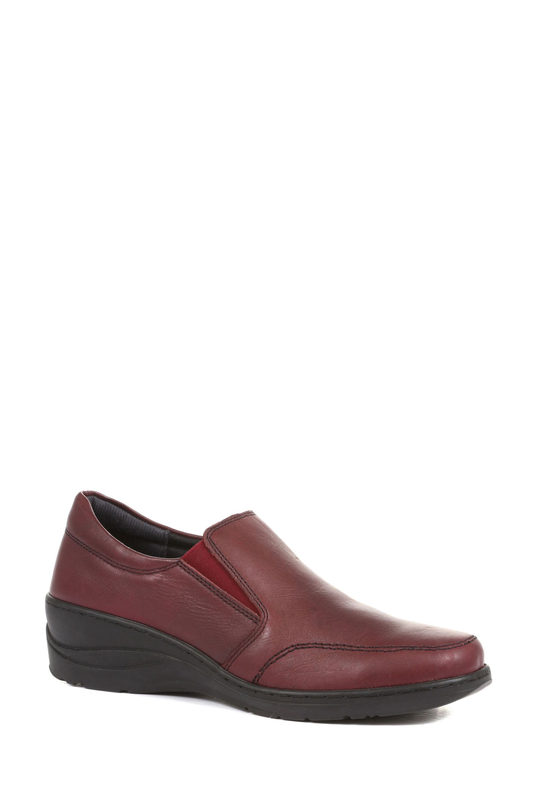 Buy Loretta Red Leather Slip On Shoes from Next Oman