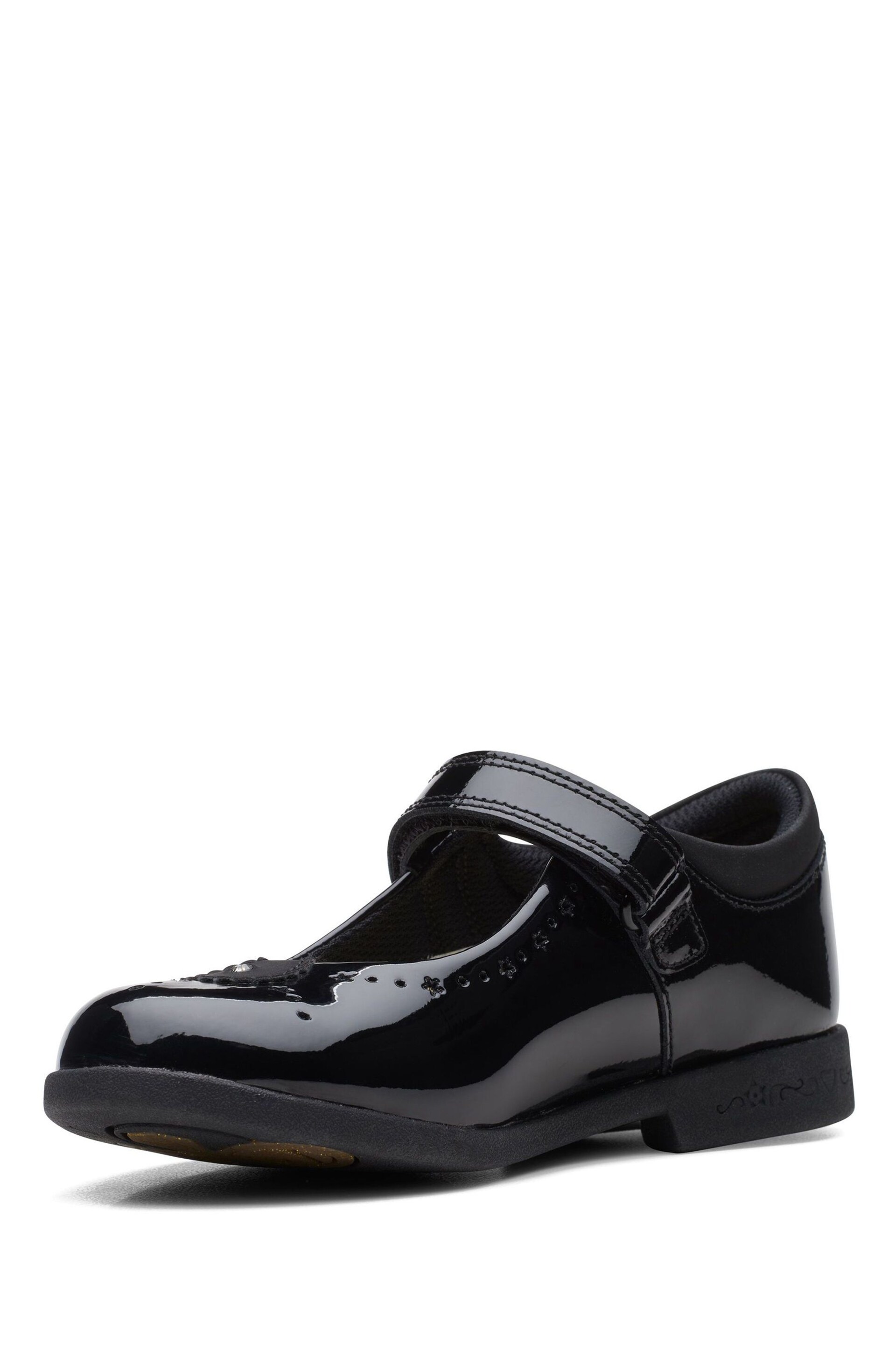 Clarks Black Multi Fit Patent Magic Step Bar Shoes - Image 4 of 7