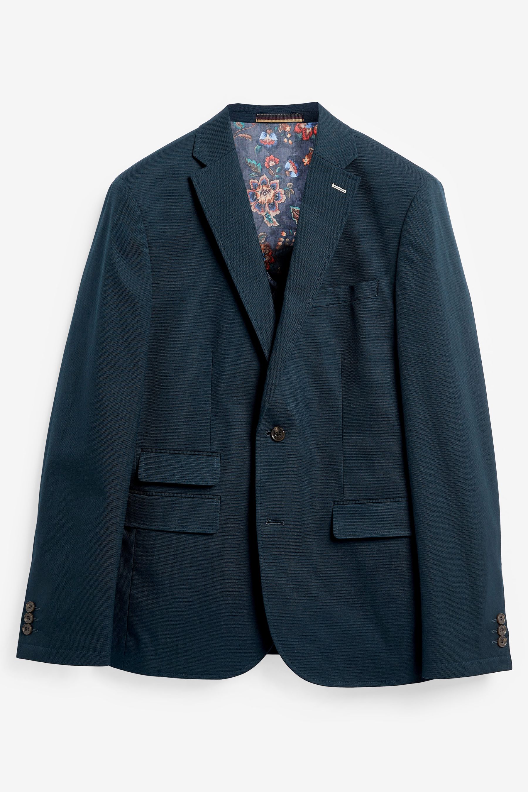 Buy Navy Blue Slim Fit Cotton Stretch Blazer from the Next UK online shop