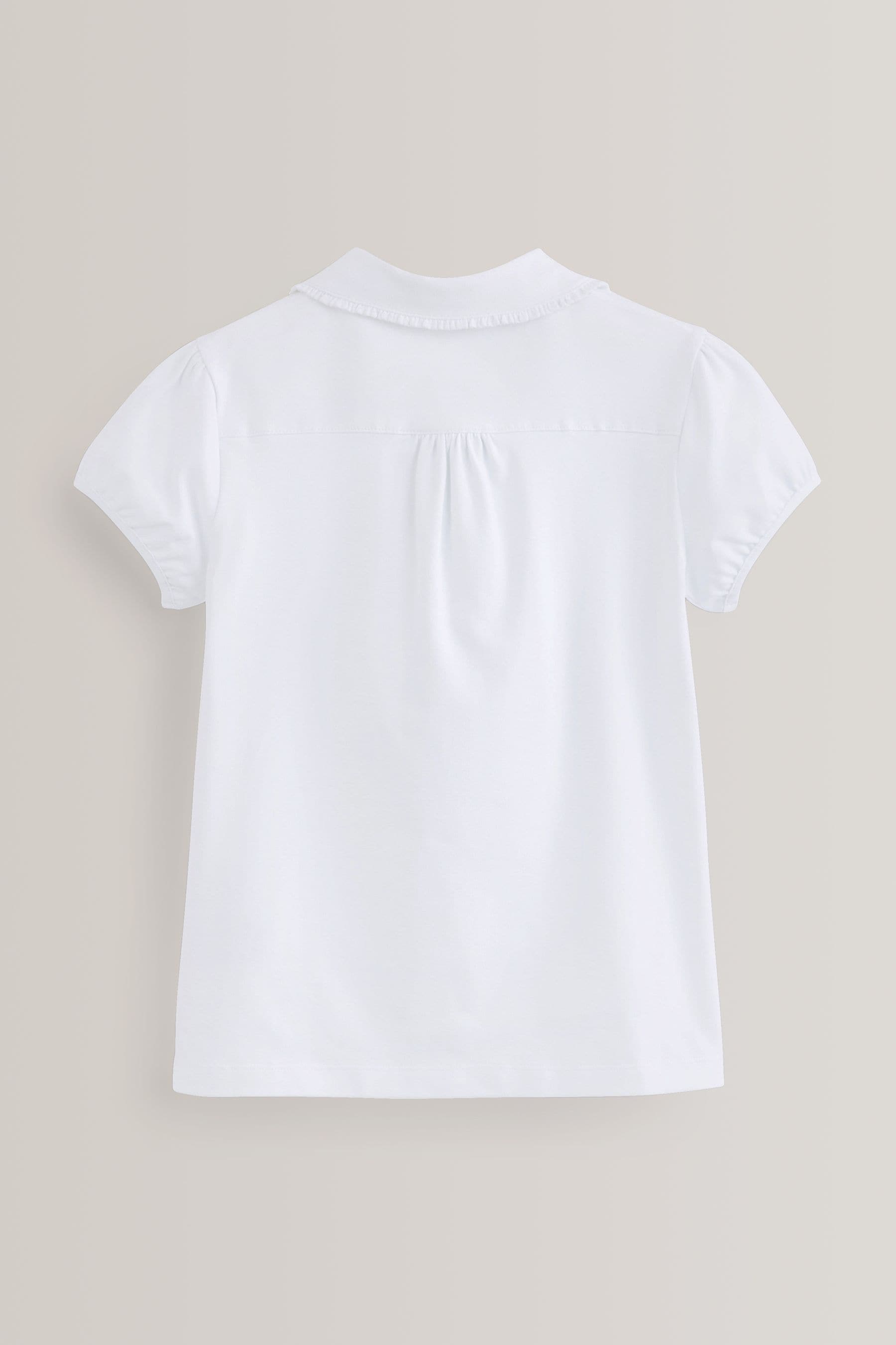 White Cotton Stretch Pretty Collar School Jersey Top 3 14yrs