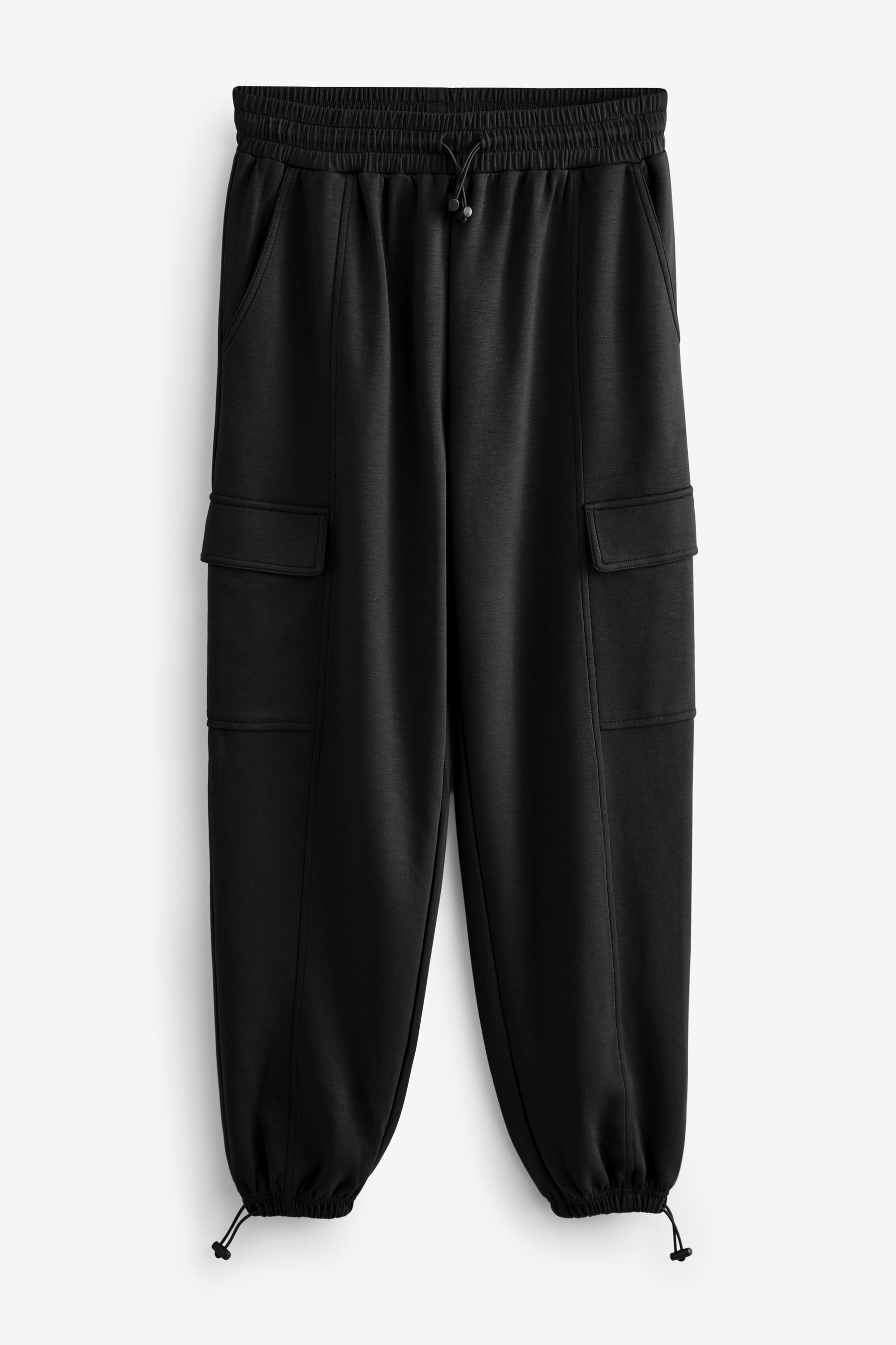 Buy Black Jersey Parachute Cargo Trousers from Next Luxembourg